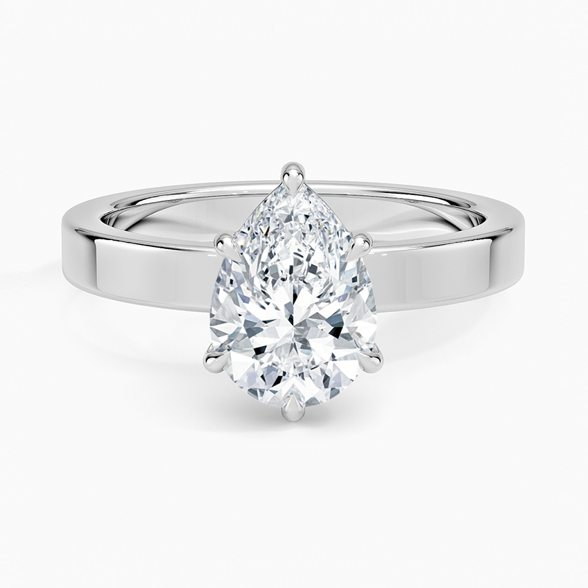 2 CT GRA Certified Pear Moissanite Solitaire Engagement Ring