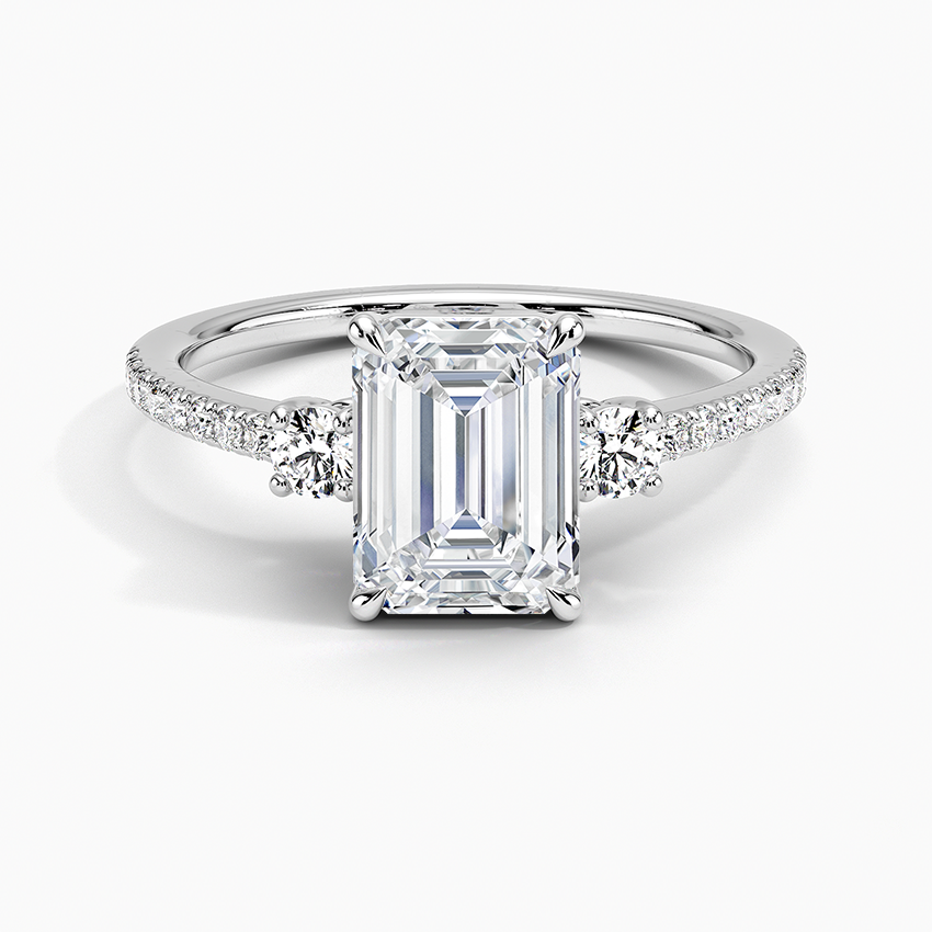 2.5 emerald cut moissanite ring