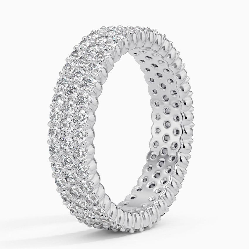 moissanite pave wedding eternity band ring