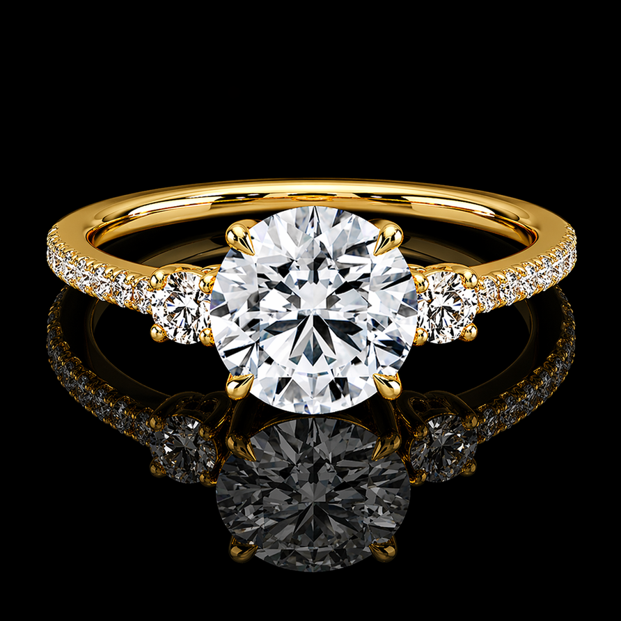 2ct round cut moissanite engagement ring