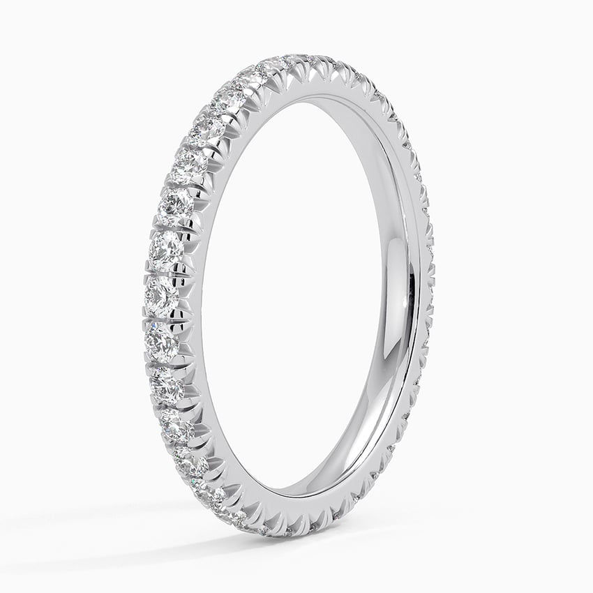 round cut moissanite eternity band ring