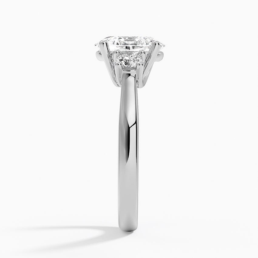 2 CT GRA Certified Oval Moissanite 3 Stone Engagement Ring