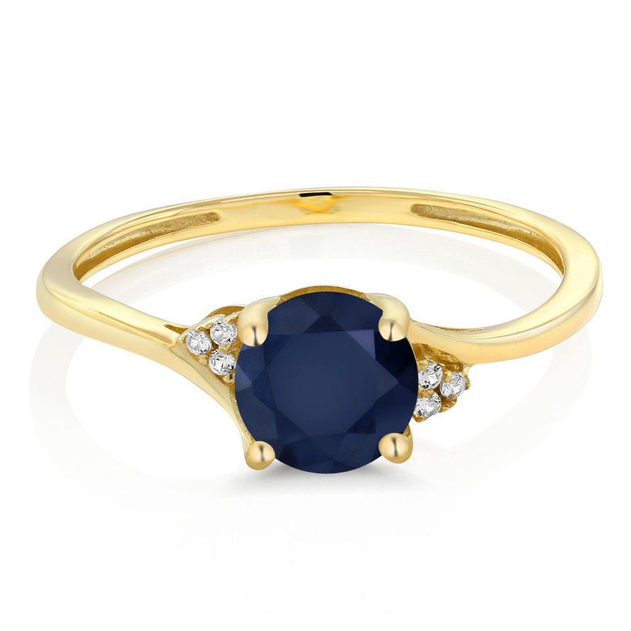 1 CT Round Cut 6mm Blue Sapphire Solitaire Ring