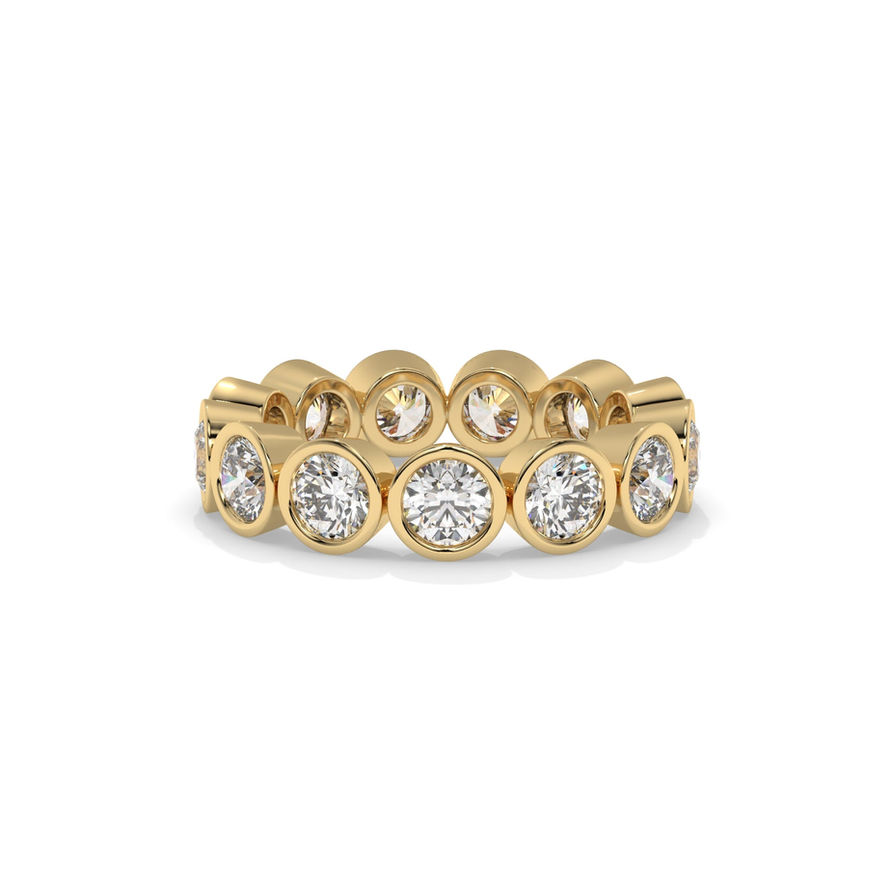 4mm Round Moissanite Bezel Set Full Eternity Band Ring