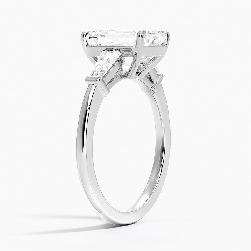 2.5Ct emerald cut moissanite engagement ring