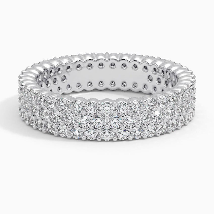 moissanite pave wedding eternity band ring