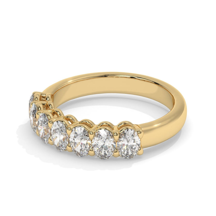 3.5 CT 6x4mm Oval Moissanite Seven Stone Anniversary Ring