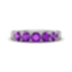 925 sterling silver amethyst 5 stone band ring