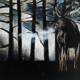 Original Moose Painting Jennifer Mack