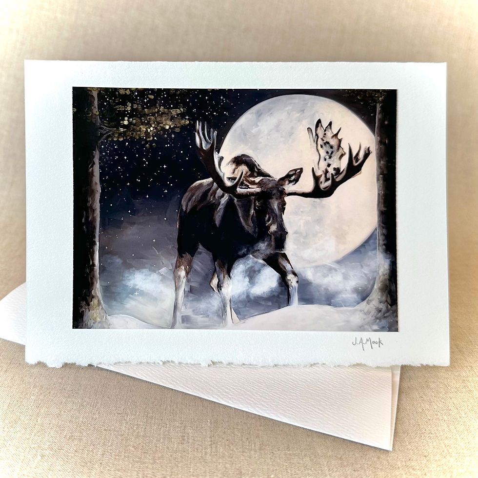 Moose with full moon