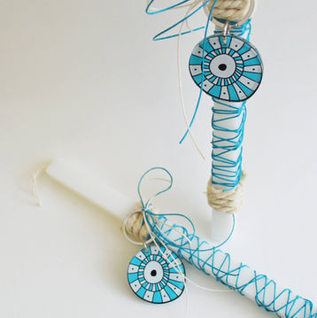 greek evil eye easter candle lambada