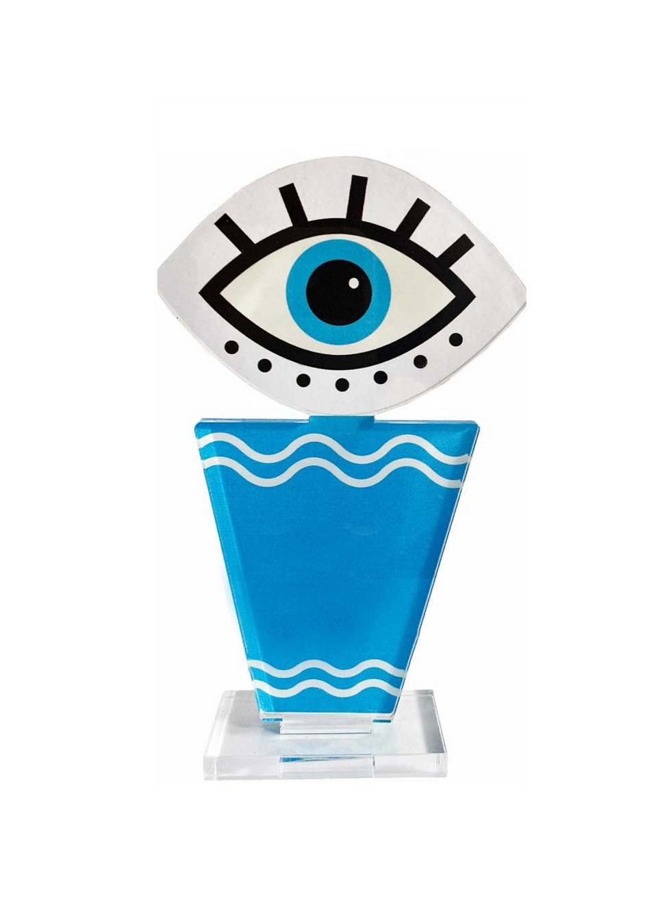 plexiglass statuette evil eye modern gift greek giveaway