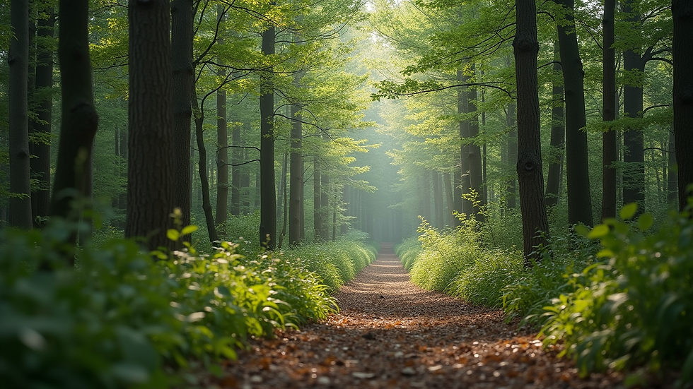 Augenhöhe Blick auf den Baumwipfelpfad im Bayerischen Wald mit grünen Bäumen