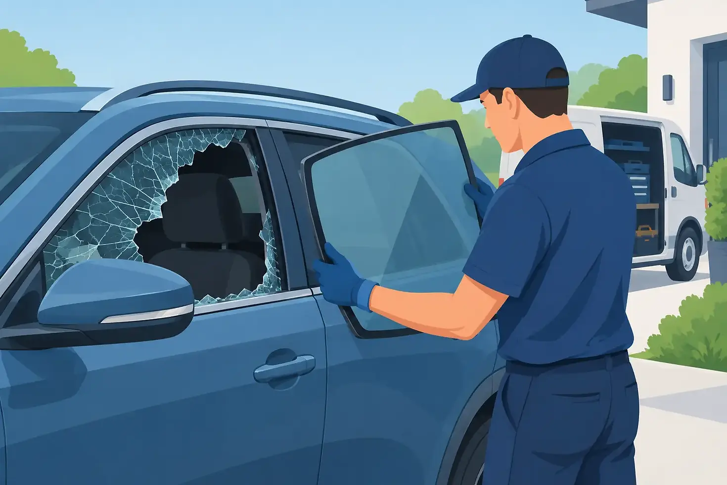 Smashed Side Window Replacement at Your Door