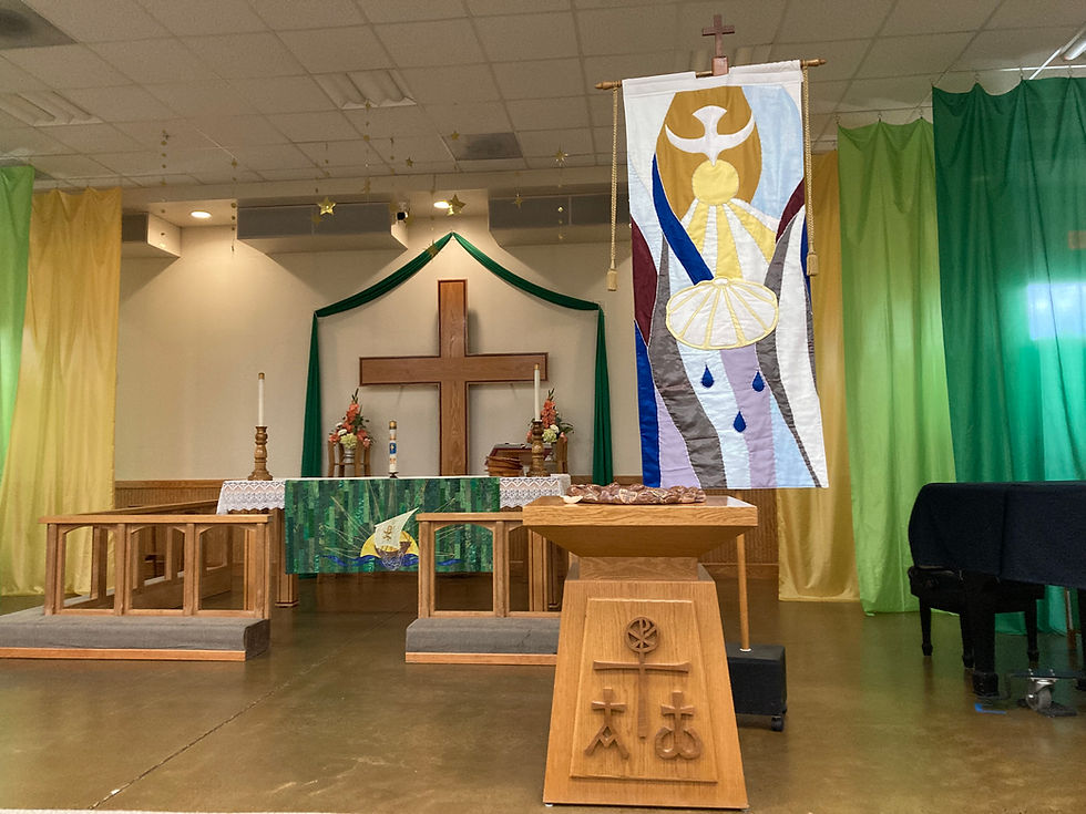 Baptismal Font and Banner