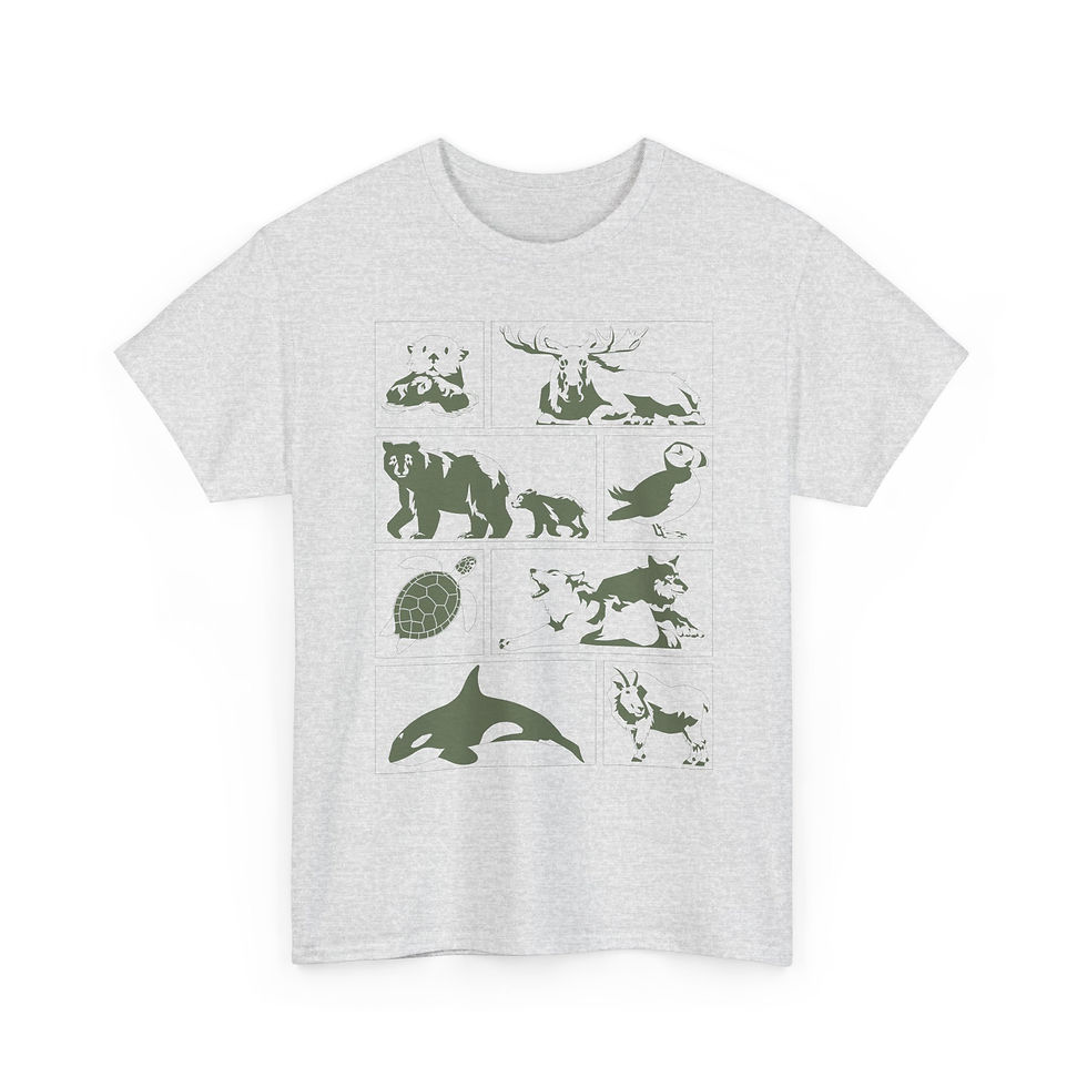 Thumbnail: Alaska Animals Tshirt (Moss)