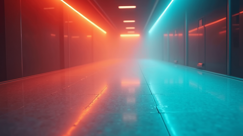 Vue en plongée d’un éclairage coloré et dynamique sur une piste de danse