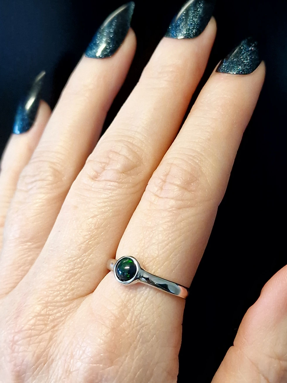 Thumbnail: Green Opal Ring || size M 