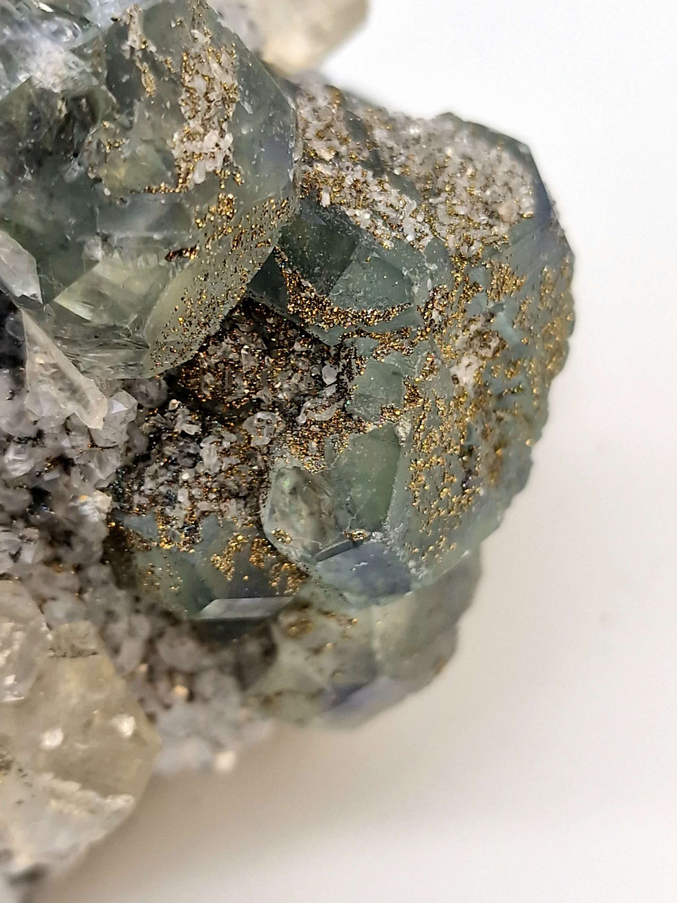 Thumbnail: || PAS || Fluorite, pyrite, and  quartz specimen