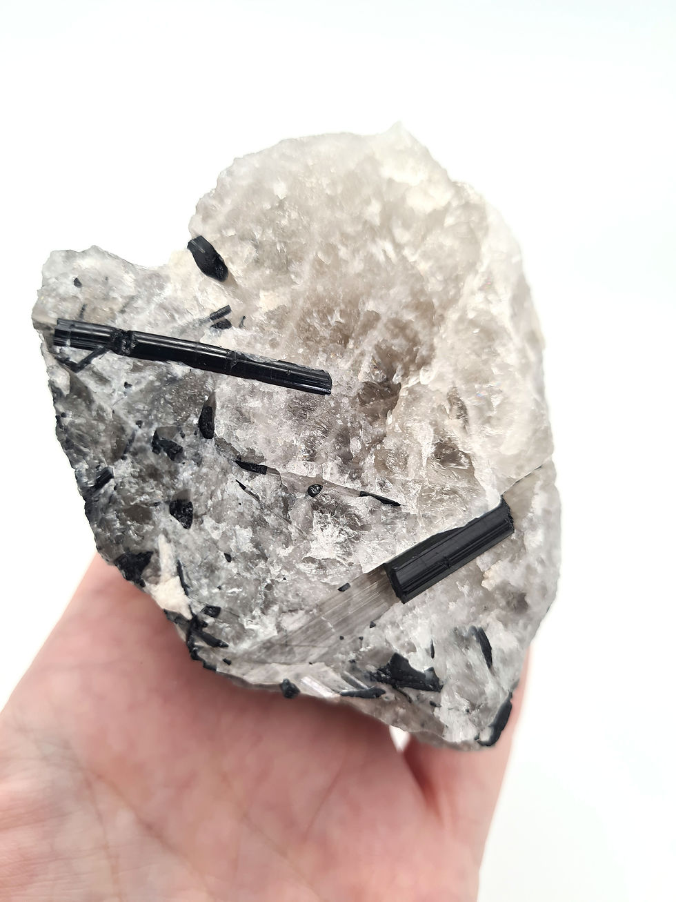 Thumbnail: Large raw tourmalinated quartz chunk