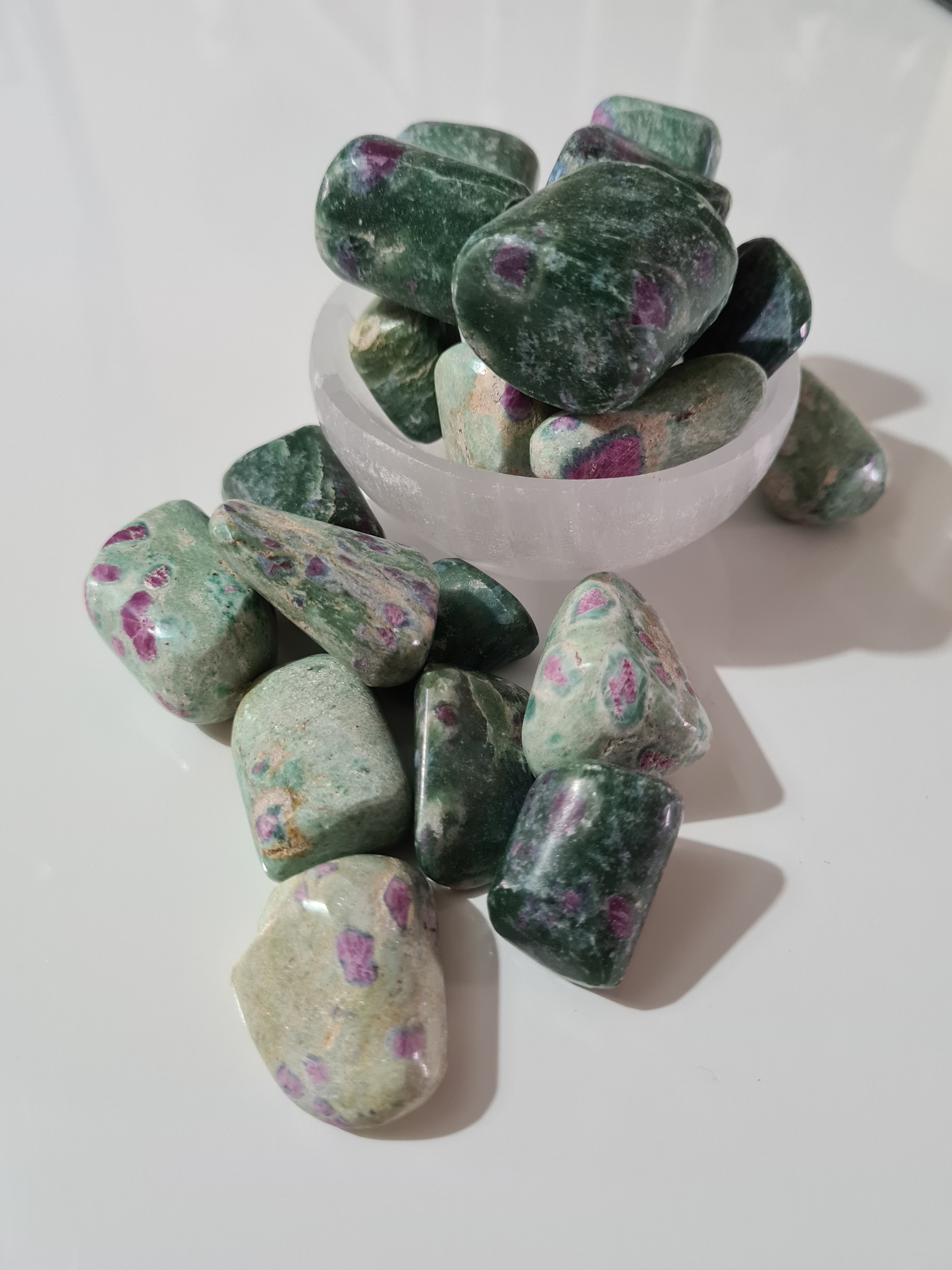 Ruby in Fuchsite Tumblestone