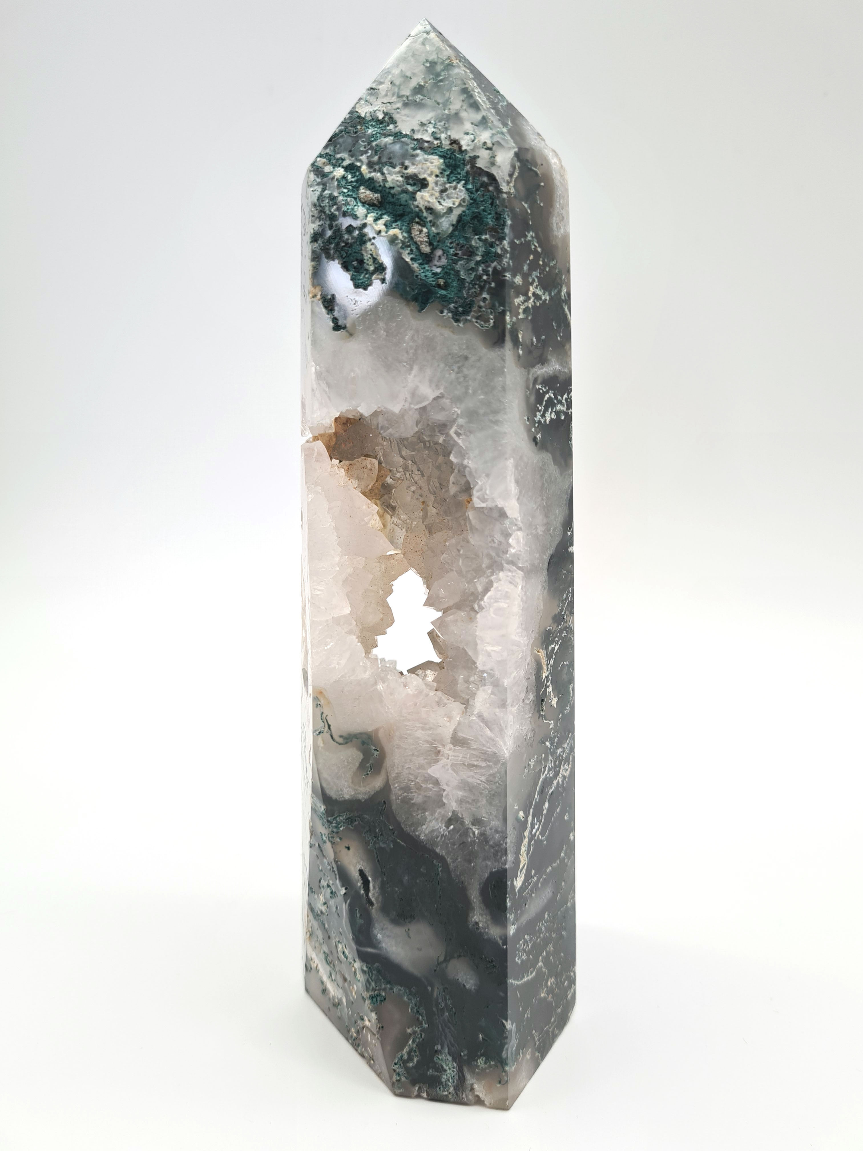 OREADES || Moss Agate Druzy Tower