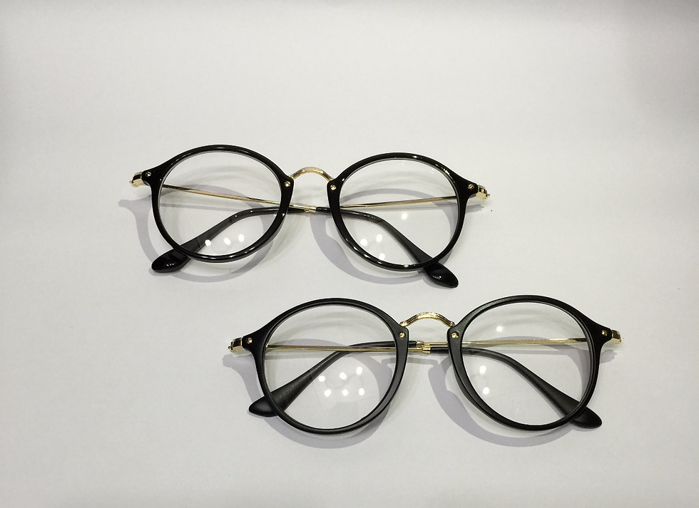 Thumbnail: 文青粗框眼鏡 (金+亮黑色)