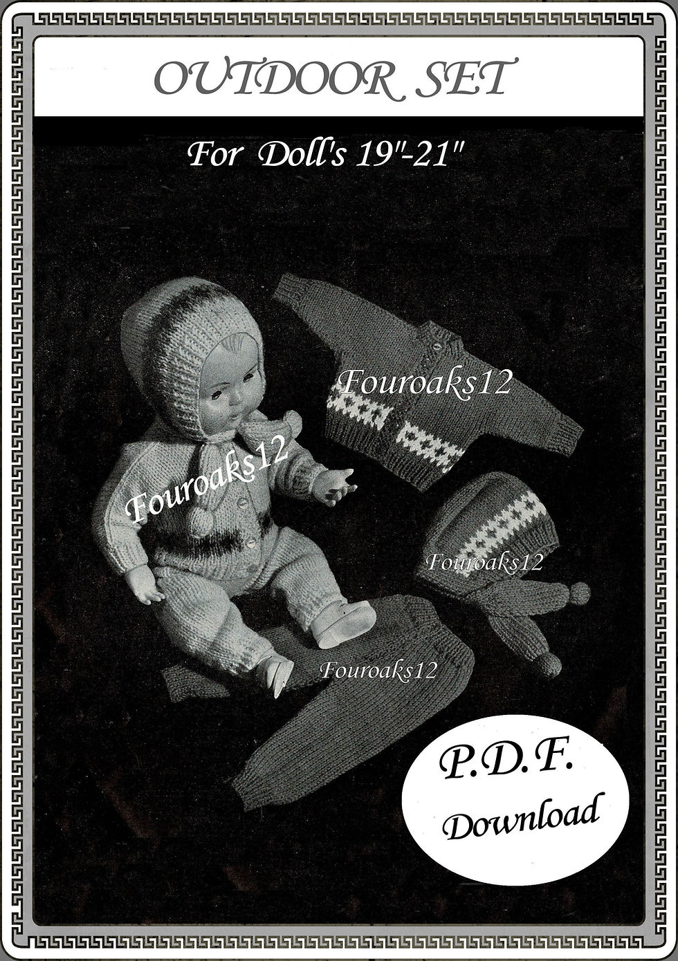 Dolls Clothes Knitting Pattern 107