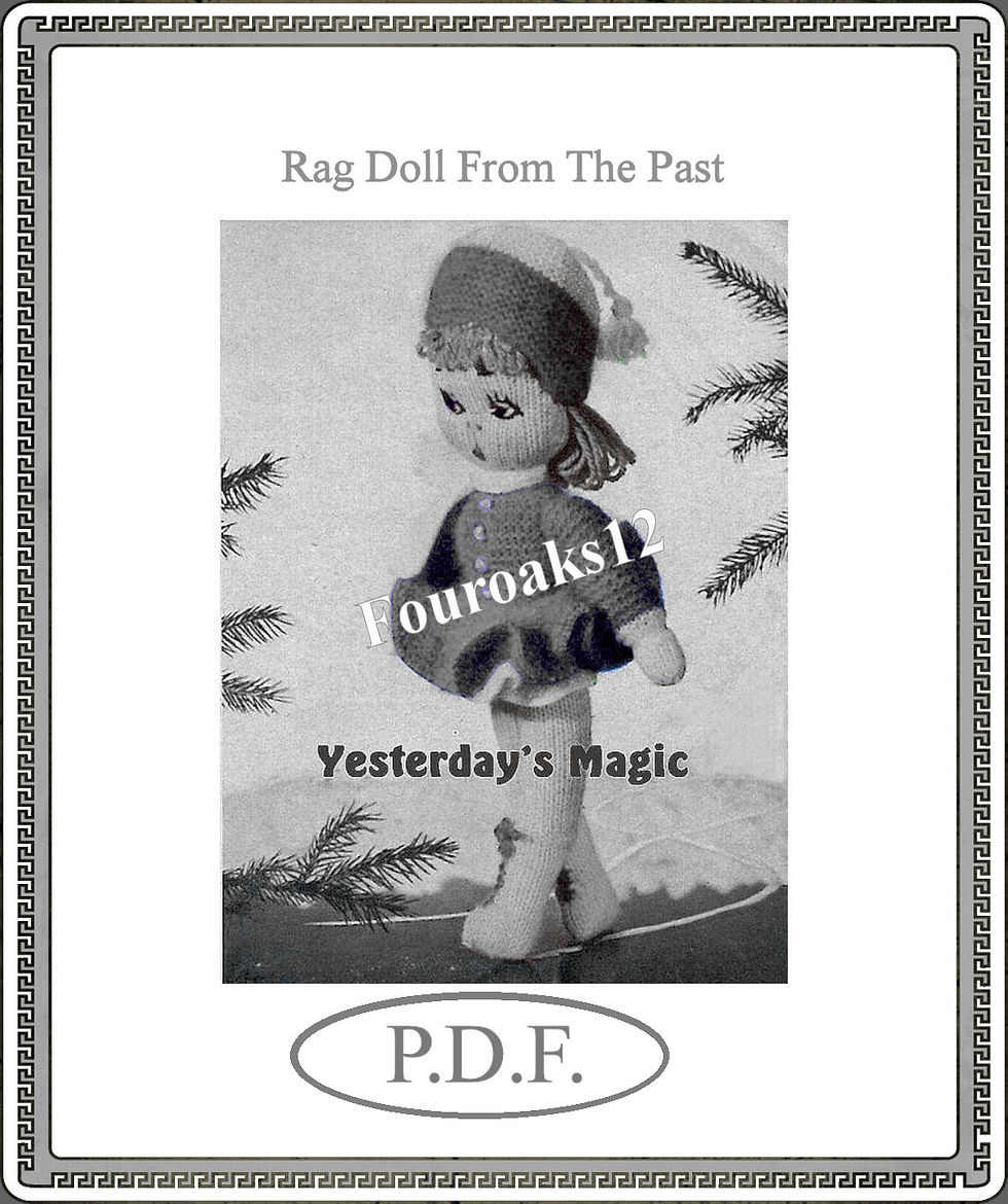 Rag Doll Knitting Pattern From The Past  36A