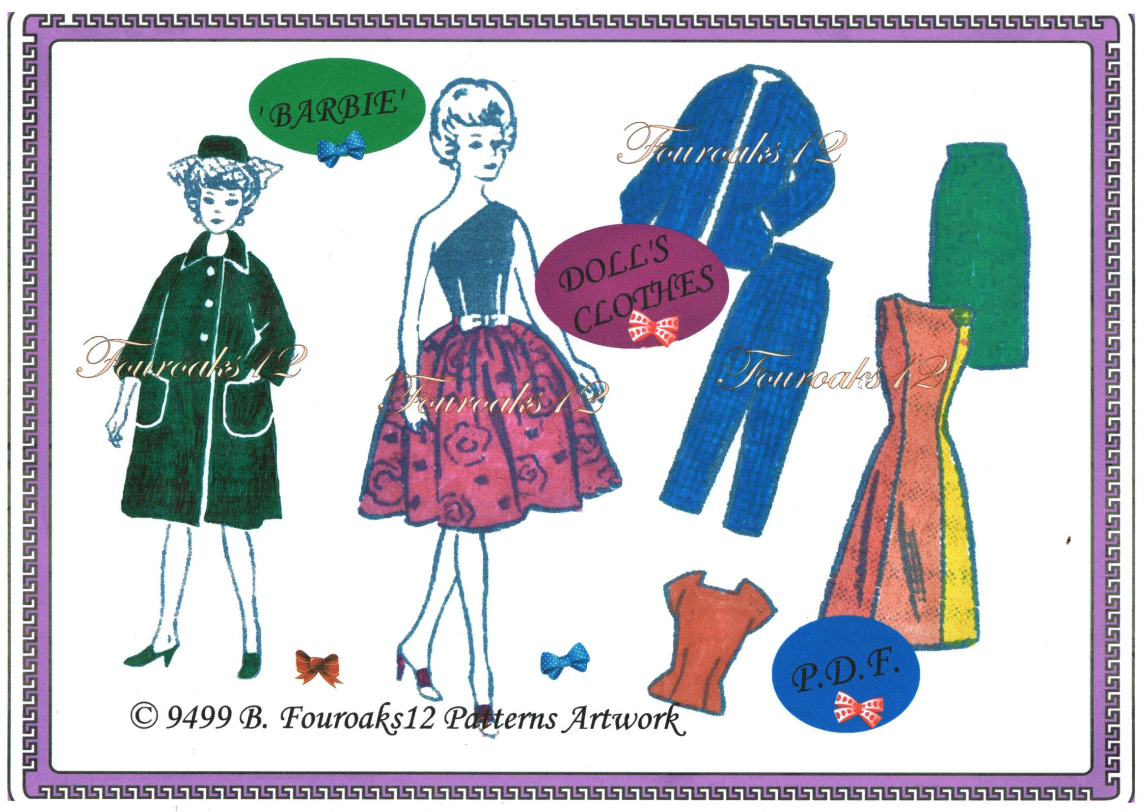 Barbie Doll's Clothes Sewing Pattern 9499