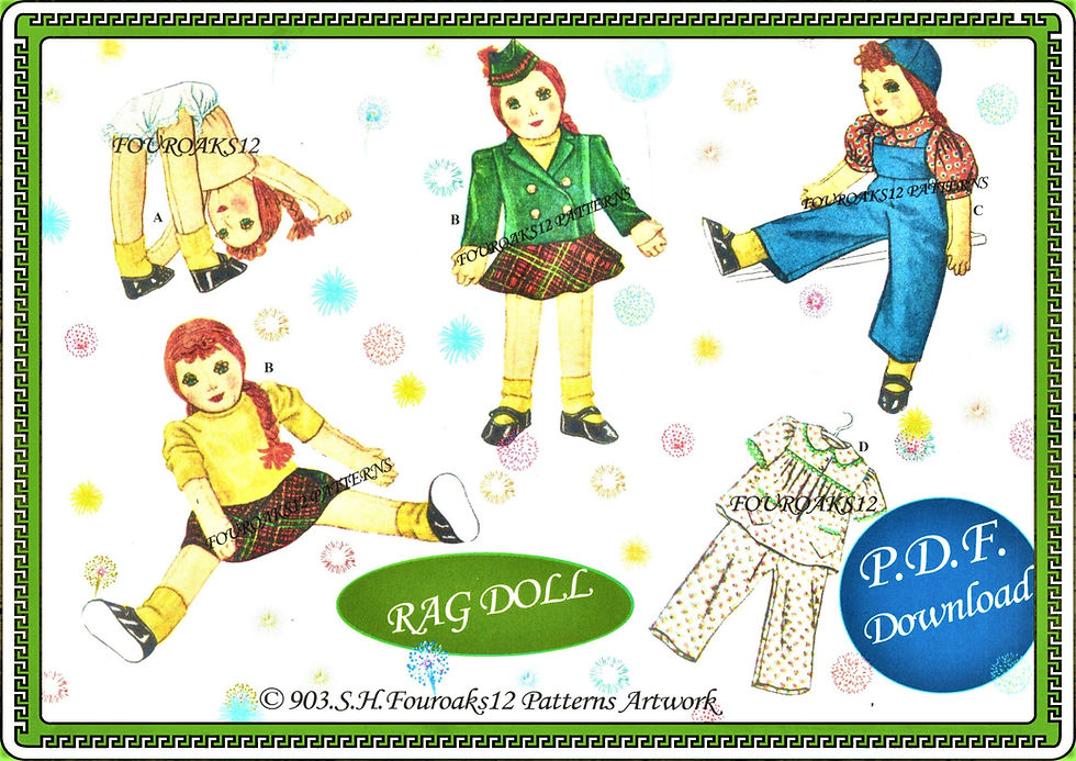 Rag Doll Sewing Pattern 903
