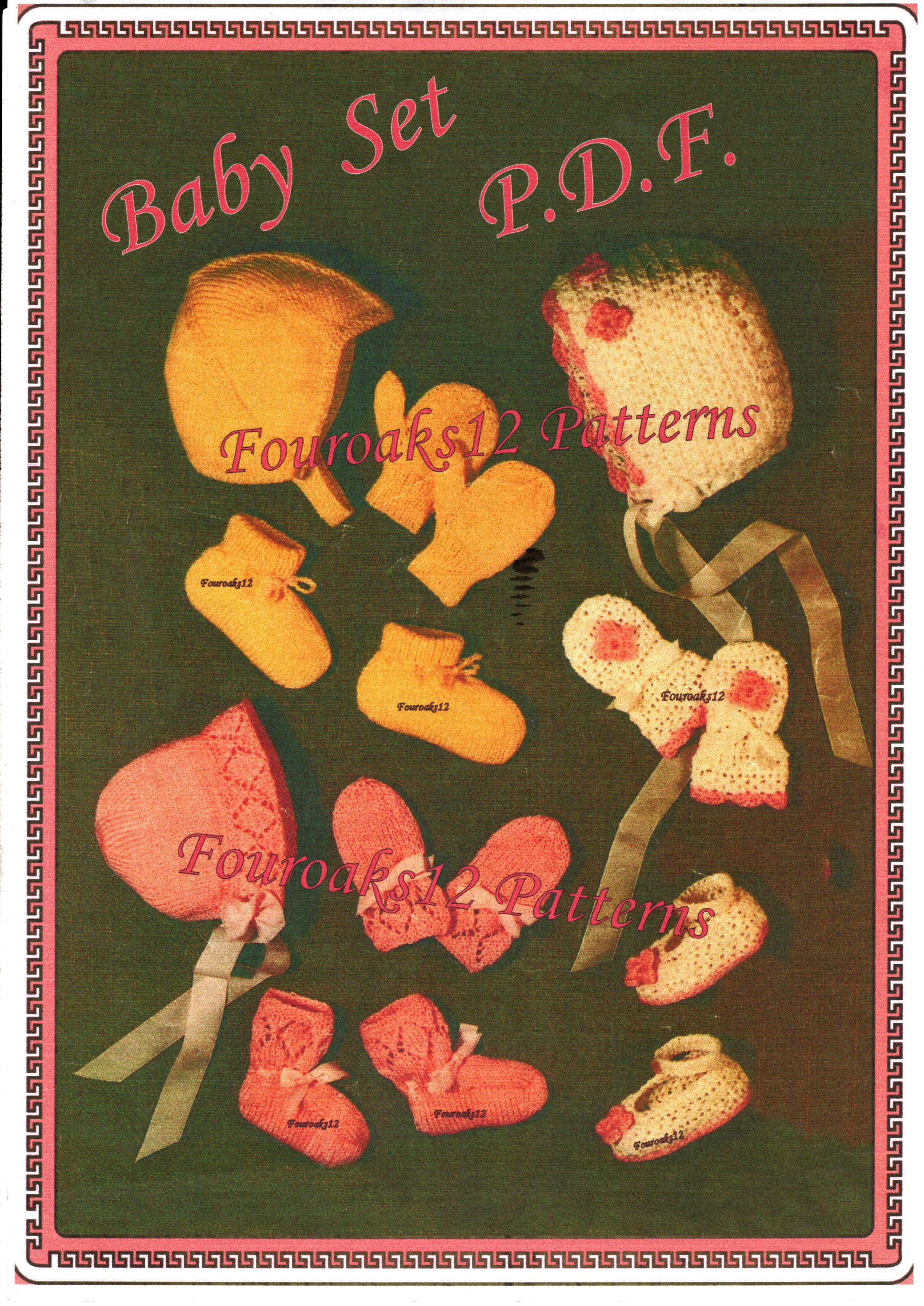 Baby's Bonnet Set's Knitting Pattern 311