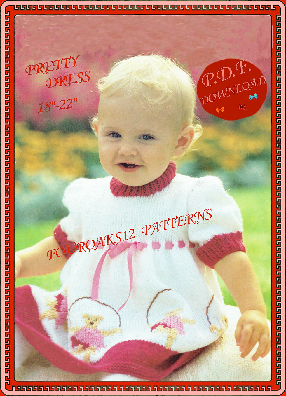 Baby Girl's Pretty Dress Knitting Pattern 13601