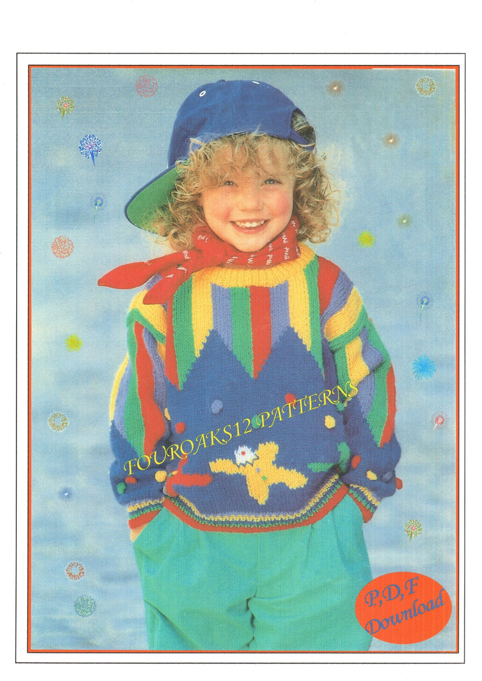 Child's Tumbling Clown  Sweater Knitting Pattern 360