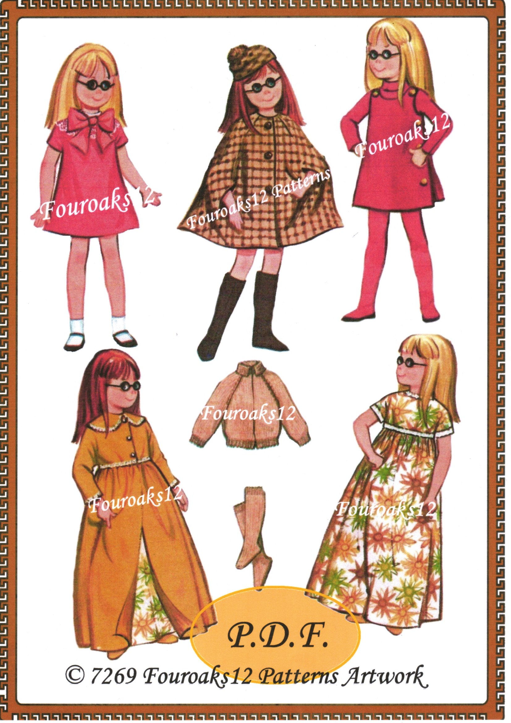 Doll's Clothes 24" Chatty Doll Sewing Pattern 7269