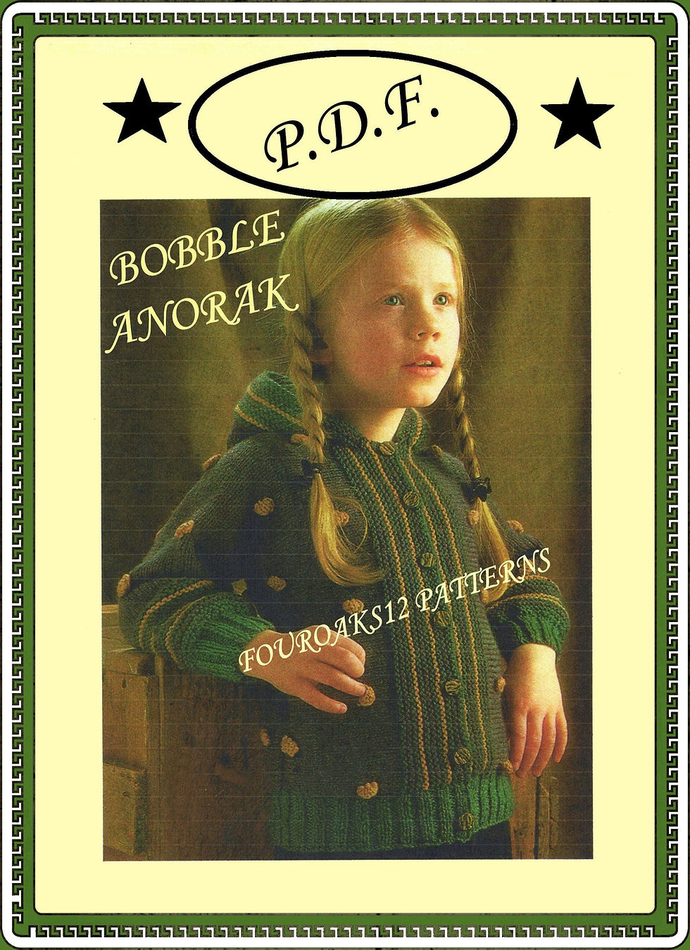Girl's Bobble-Stitch Anorak Knitting Pattern 182