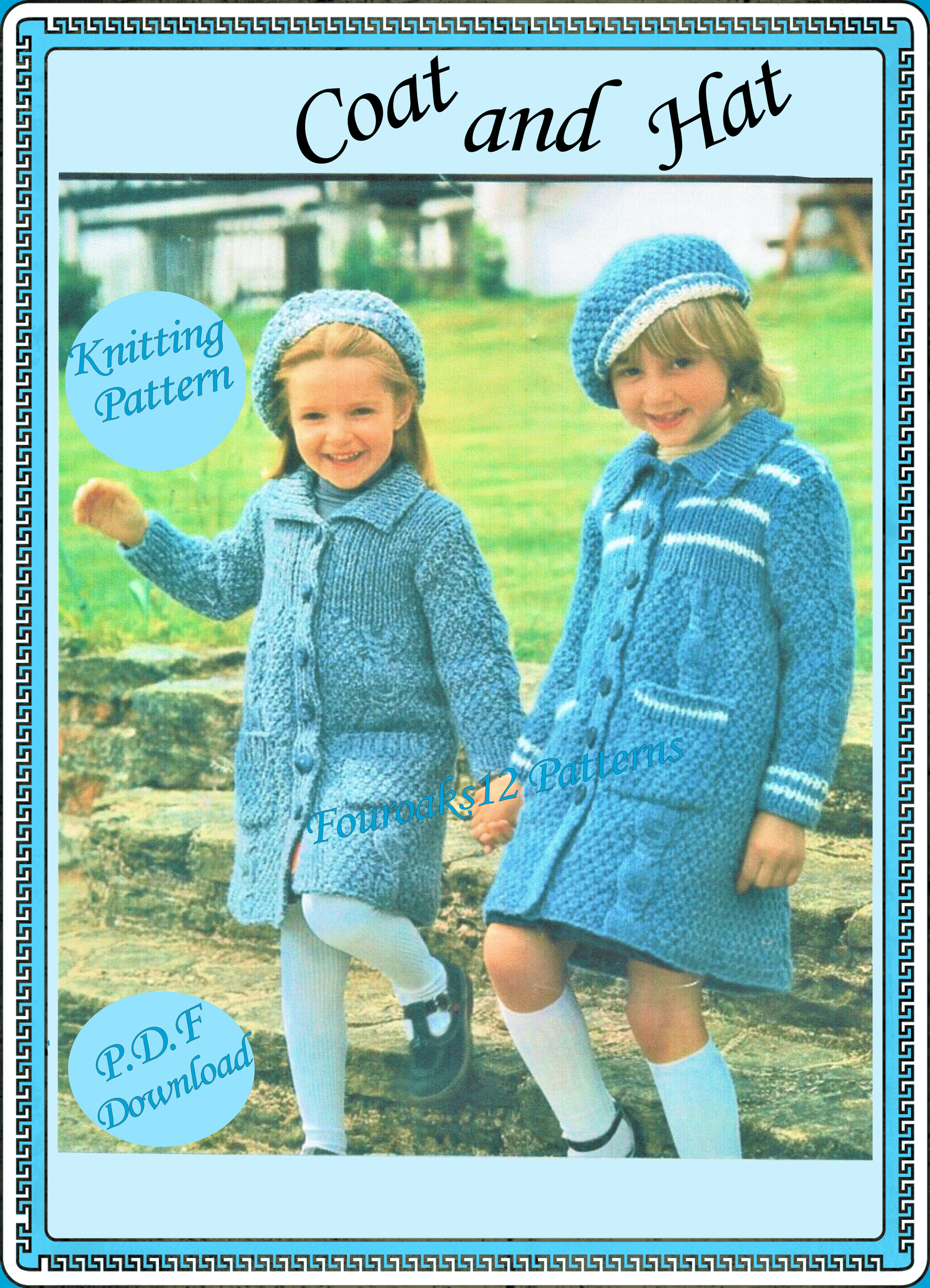 Girl's Coat and Hat Knitting Pattern 4333
