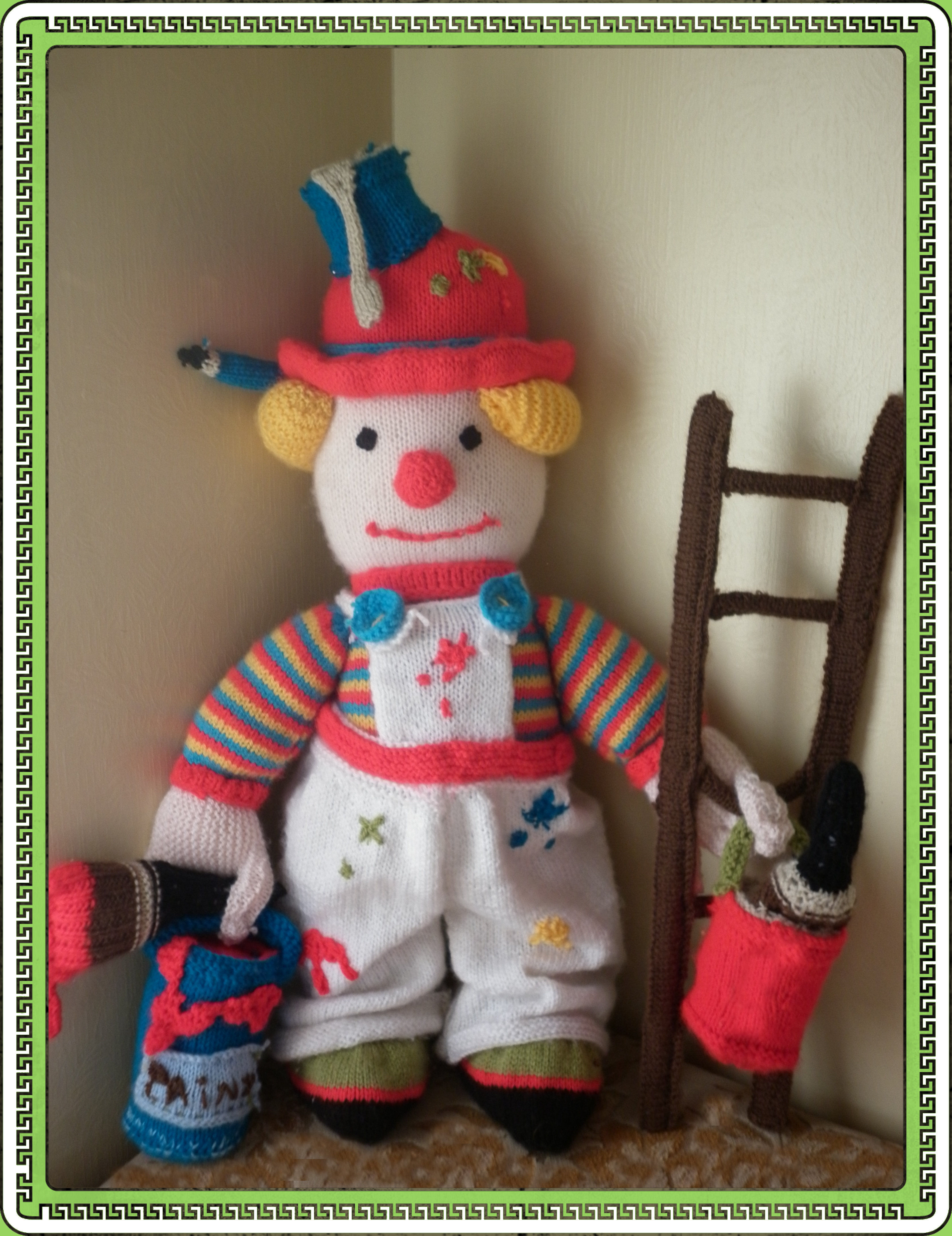 Rag Doll Knitting Pattern The Clown Painter S319