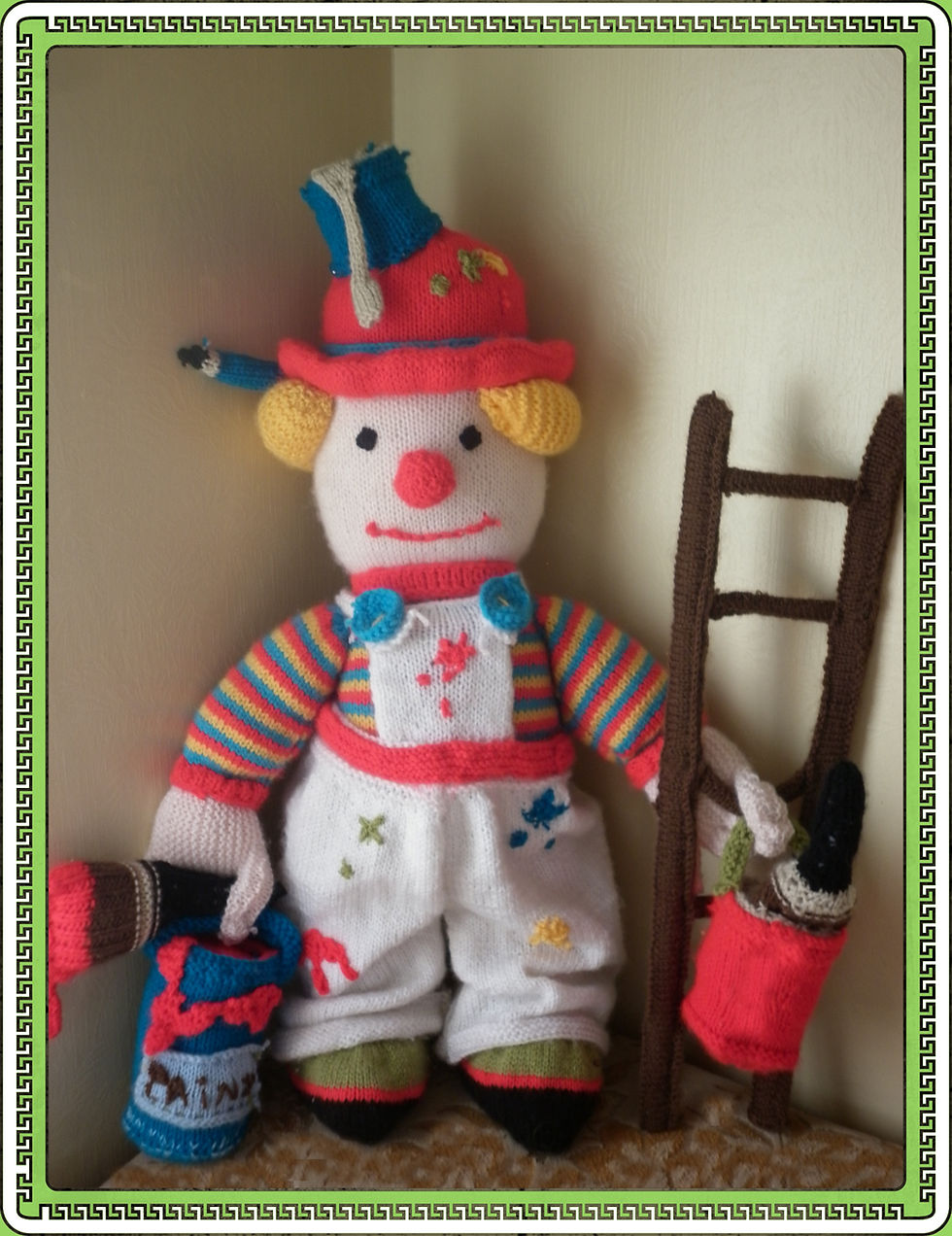 Rag Doll Knitting Pattern The Clown Painter  S319