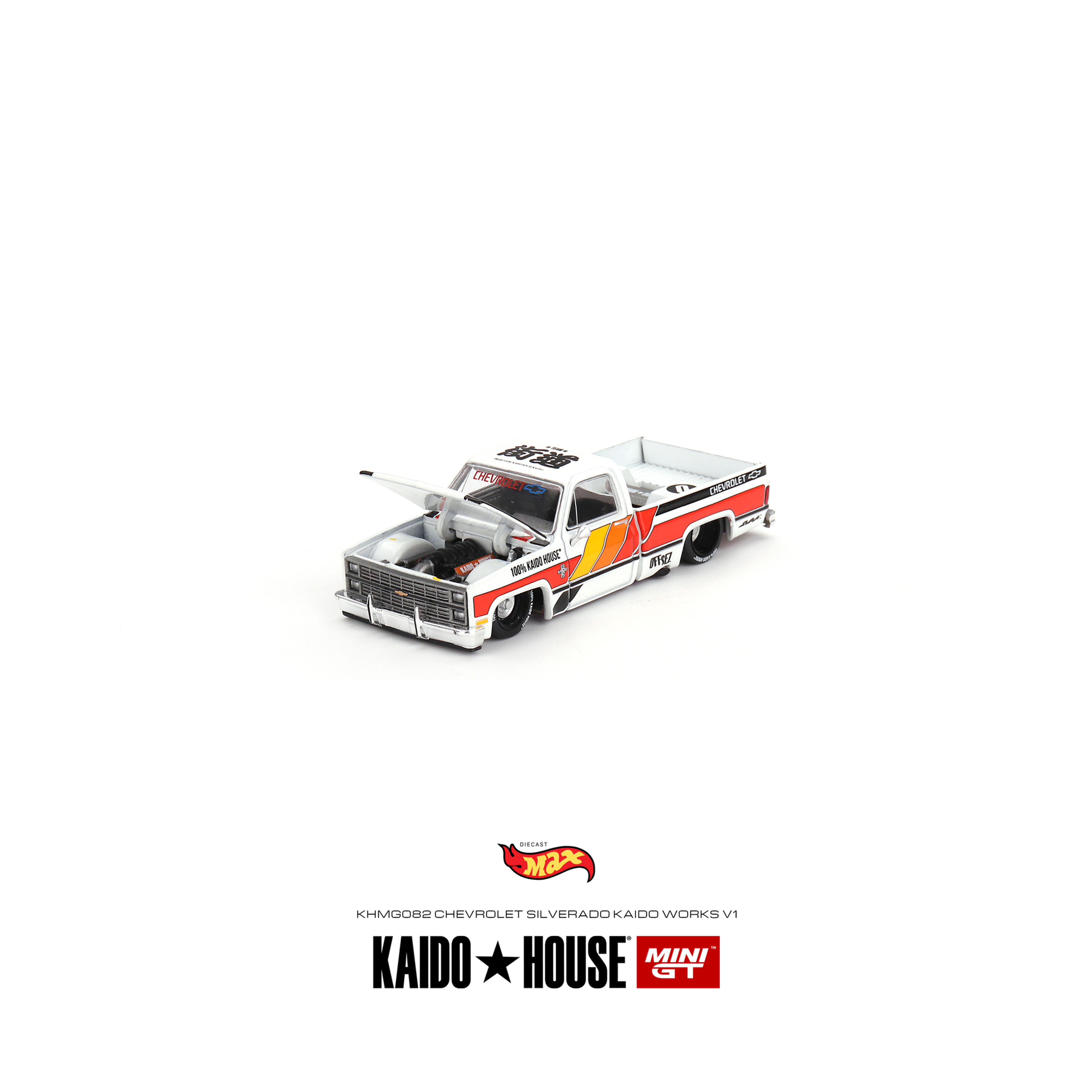 Kaido House x MiniGT 1:64 1983 Chevy Silverado Sunburst Edition. Kaido Works. Diecast max Mexico tienda Online