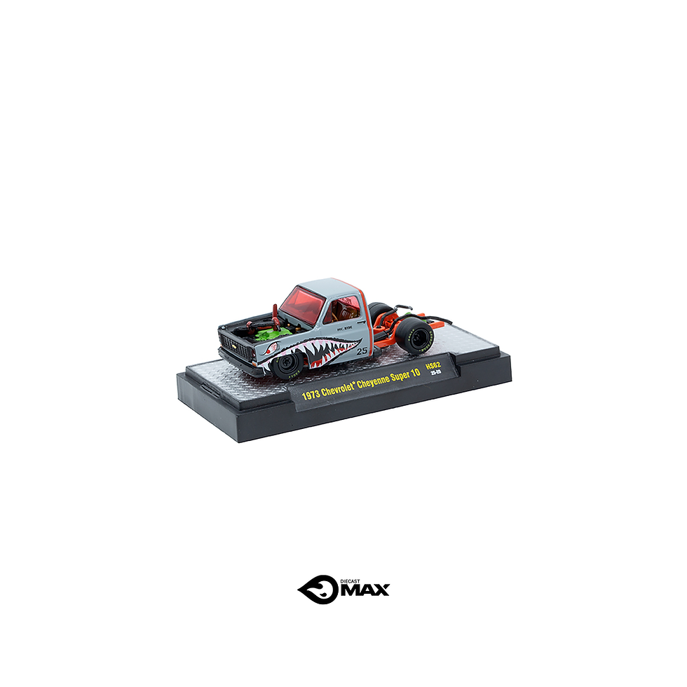 Miniatura: M2 Machines 1973 Chevrolet Cheyenne Super 10 PFC. HYDE Bedless Truck Shark Mouth