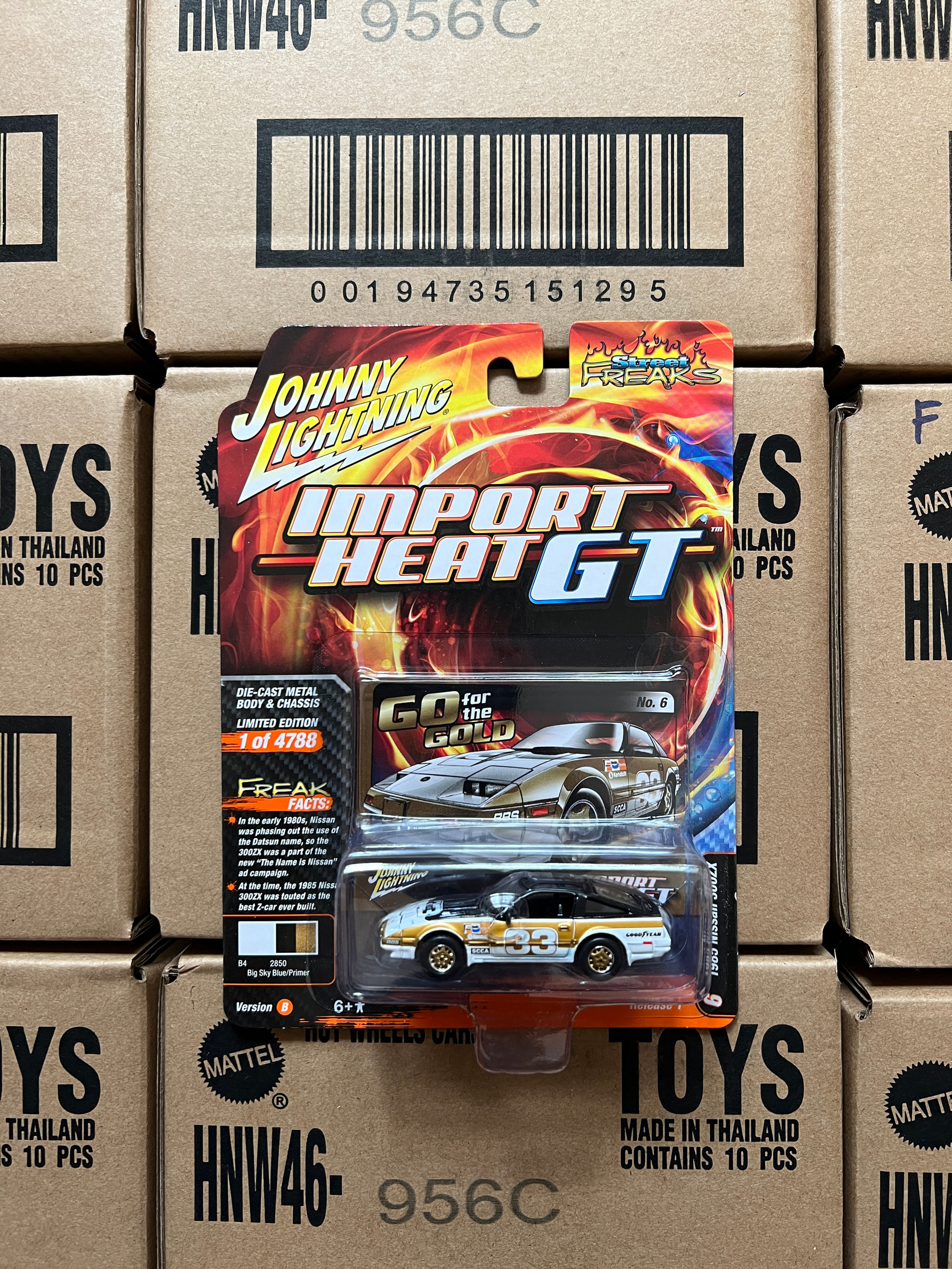 Johnny Lightning Street Freaks Import Heat GT 1985 Nissan 300ZX. Gold