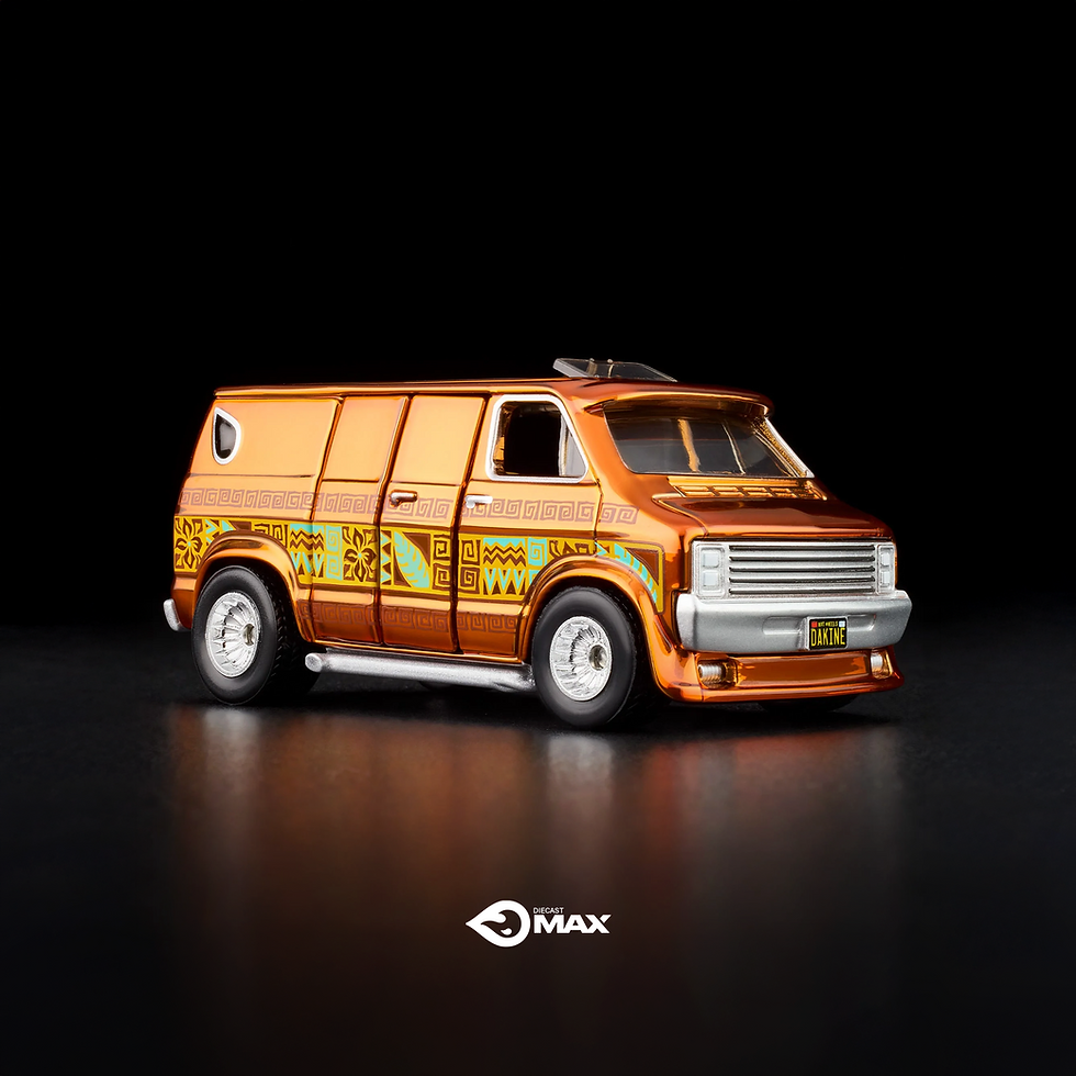 Miniatura: Hot Wheels RLC Exclusive ‘70s Dodge Tradesman Van Orange Tiki-Themed