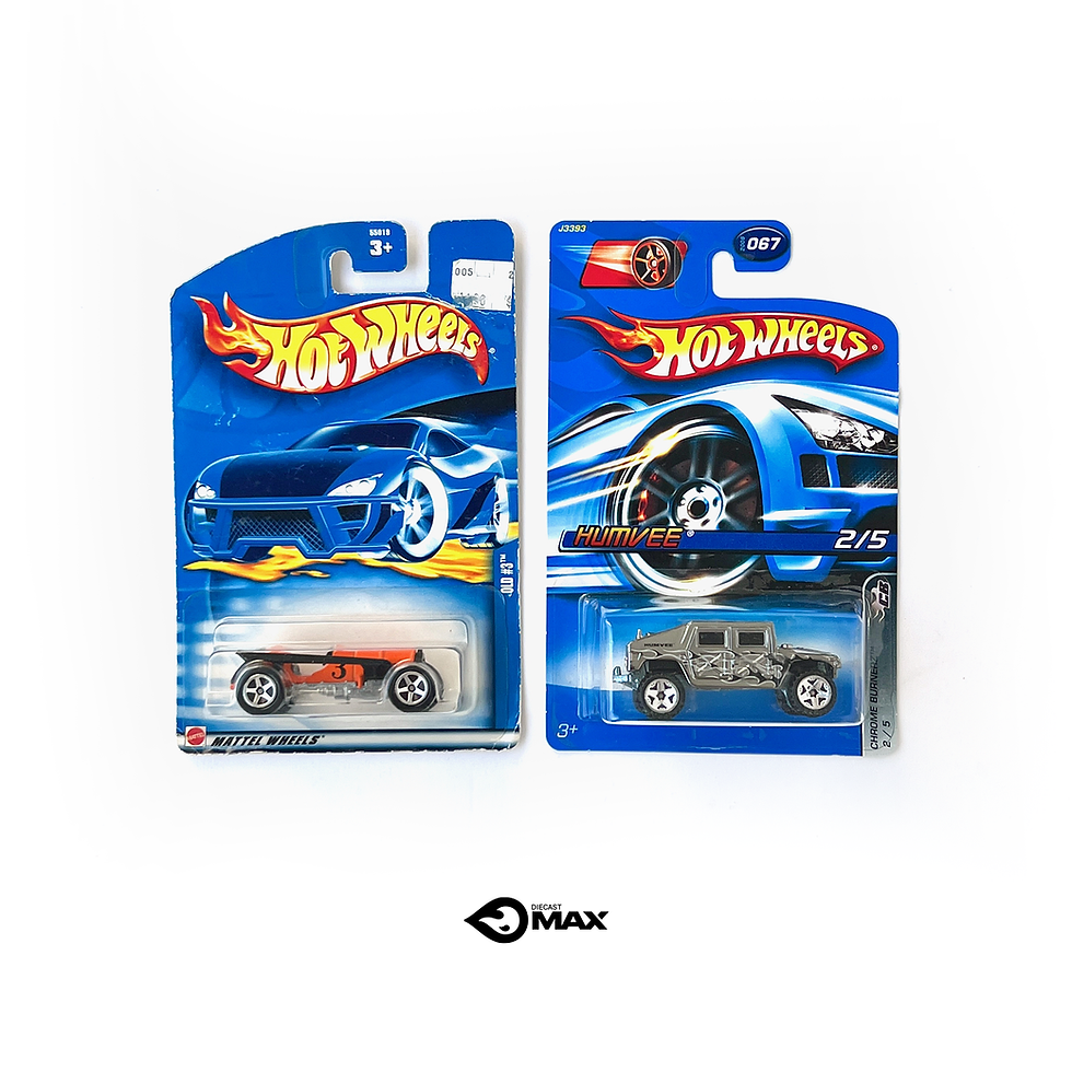 Hot Wheels Mainline 2-Pack Combo Old #3 + Humvee Chrome Burners