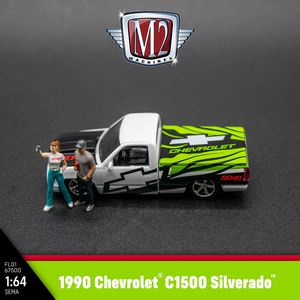 M2 Machines 1990 Chevrolet C1500 Silverado with 2 Figures SEMA exclusive 2025