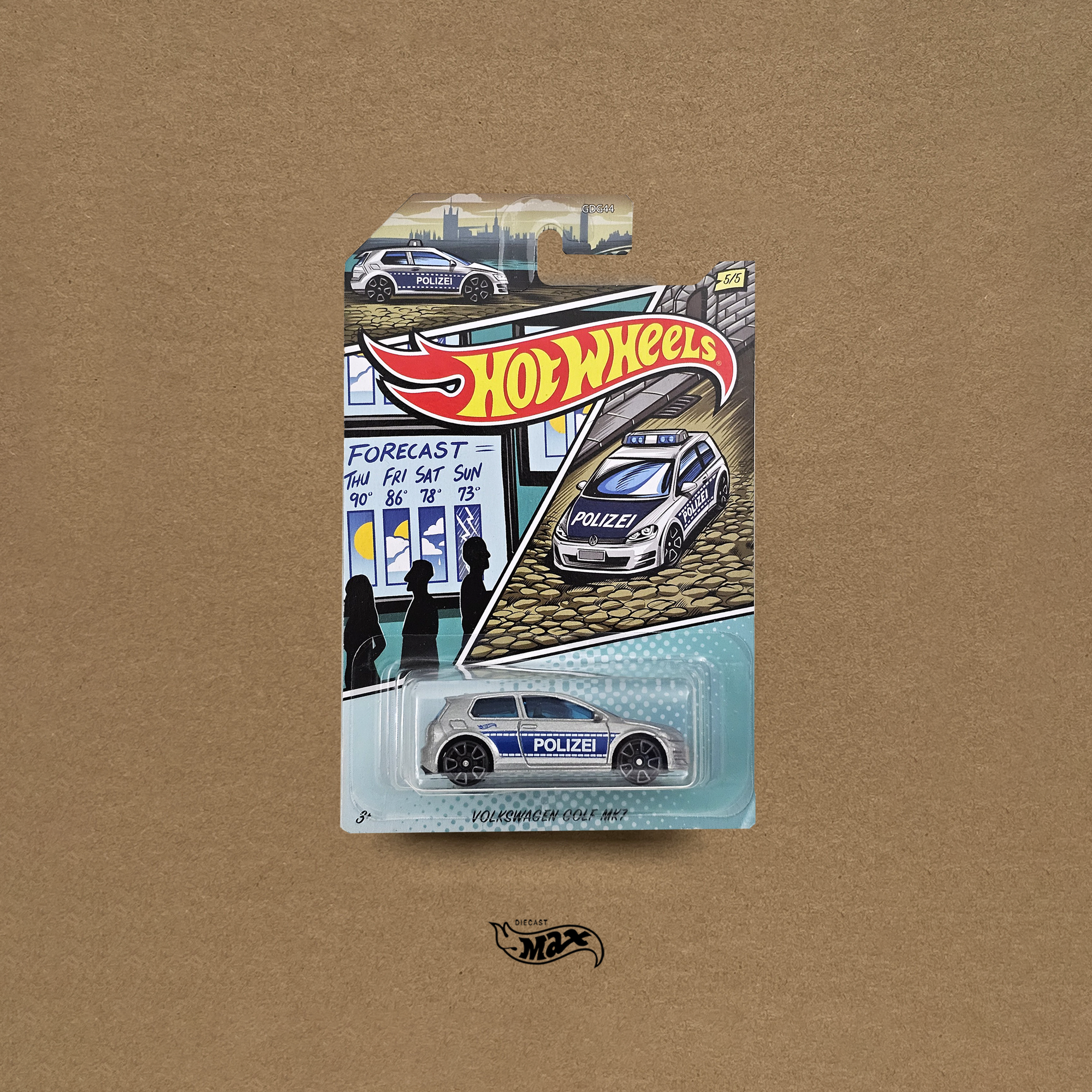 Hot Wheels Volkswagen Golf MK7 Polizei.