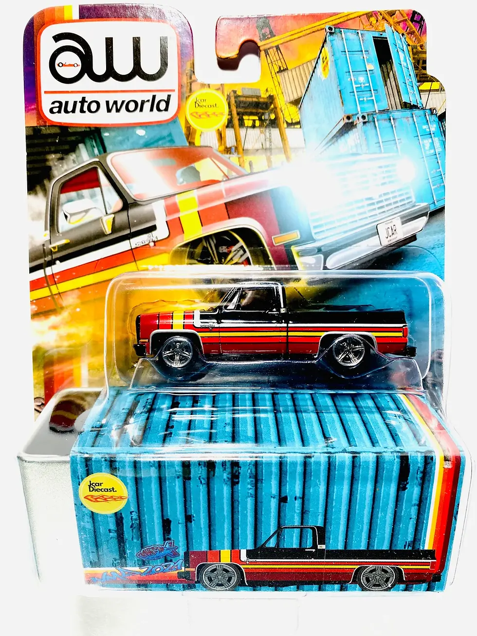 Auto World 1981 Chevy C10 Cheyenne Diecast Exclusive, con Estuche de Metal