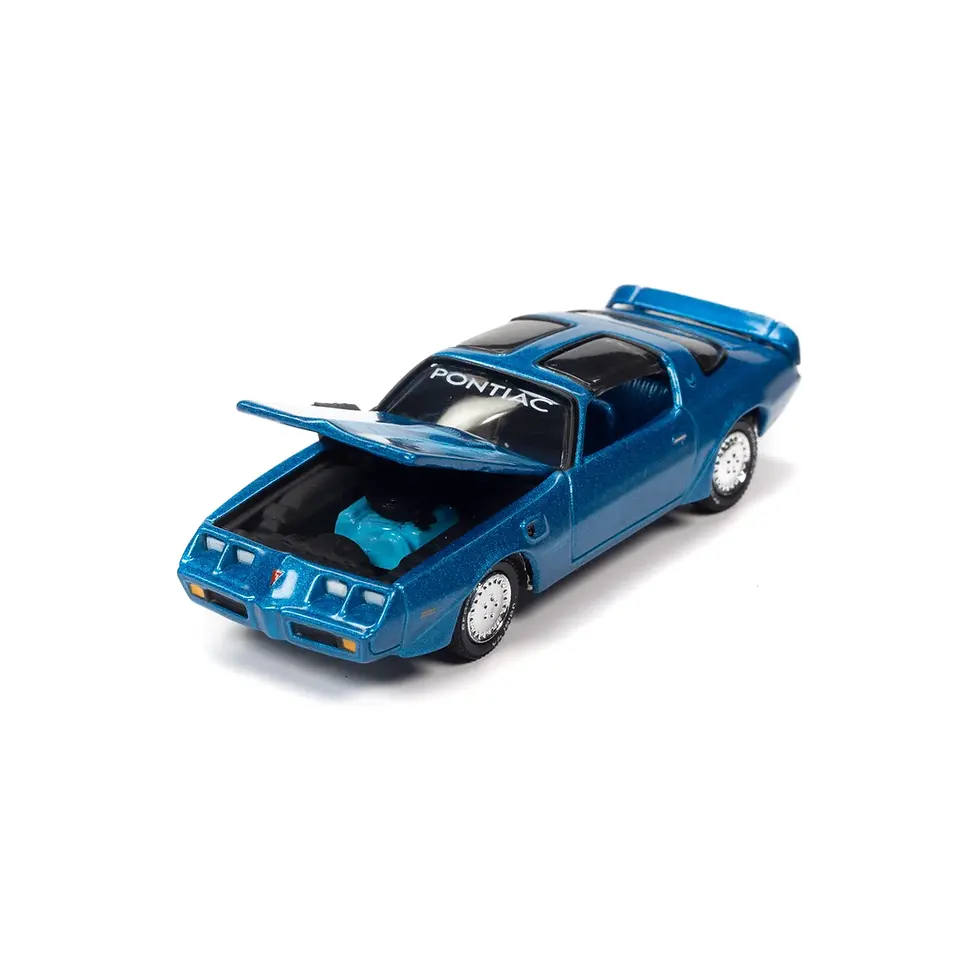 Miniatura: Johnny Lightning Metal Tin 1981 Pontiac Firebird T/A Turbo. Blue. Diecast Max Mexico Tienda Online