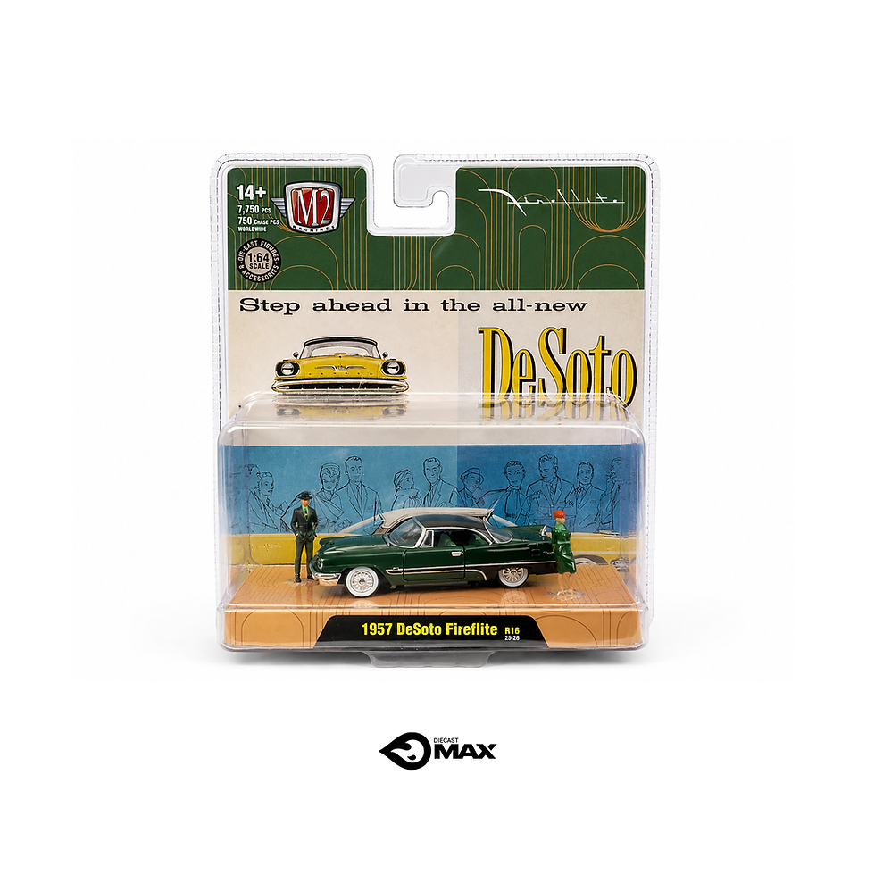 M2 Machines Diorama R16 1957 DeSoto Fireflite con personajes​​​​​​​