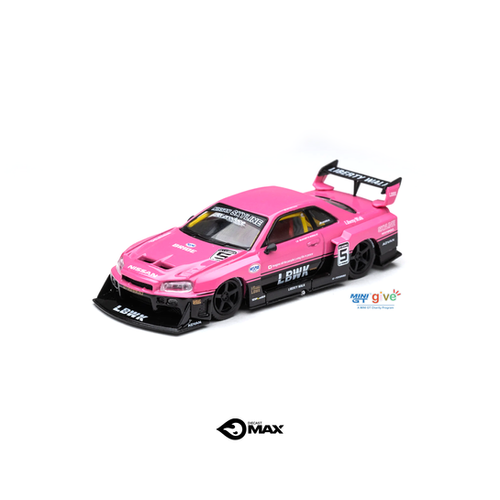 Mini GT Nissan LB-ER34 Super Silhouette Skyline Pink. Susan GK